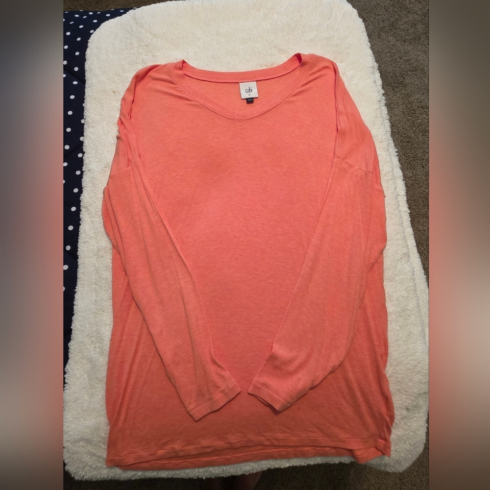 CAbi Peach V-Neck Top